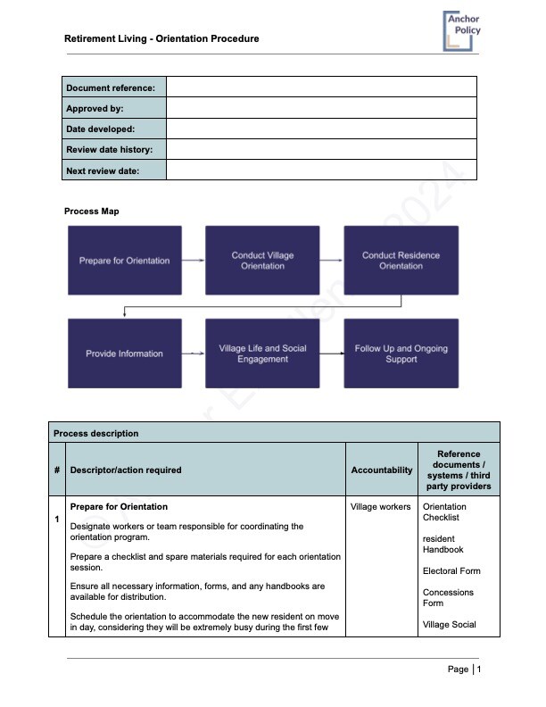 EXAMPLE - RL - Orientation Procedure